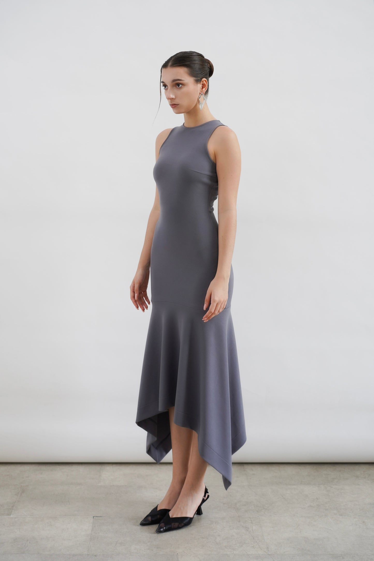 GIULLE - Flow Midi Dress in Slate Gray