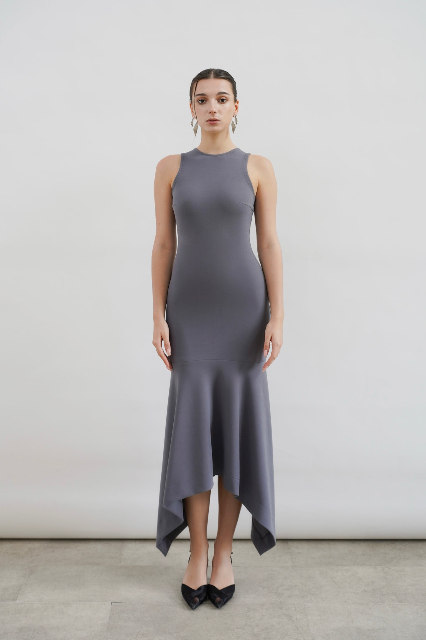 GIULLE - Flow Midi Dress in Slate Gray