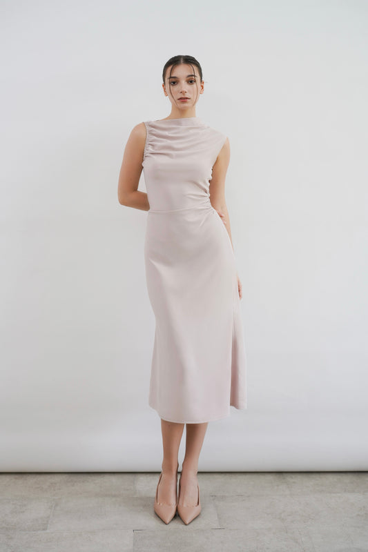 GIULLE - Sonnet Lightweight Midi Dress in Pale Pink