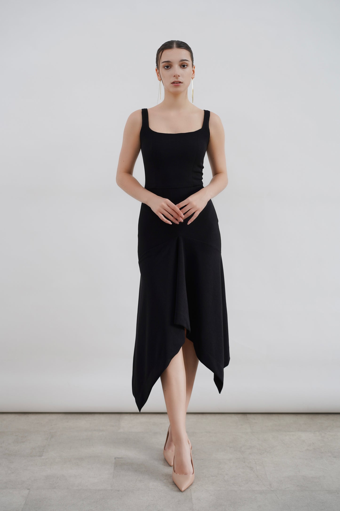 GIULLE - Allure Fitted Midi Dress in Black