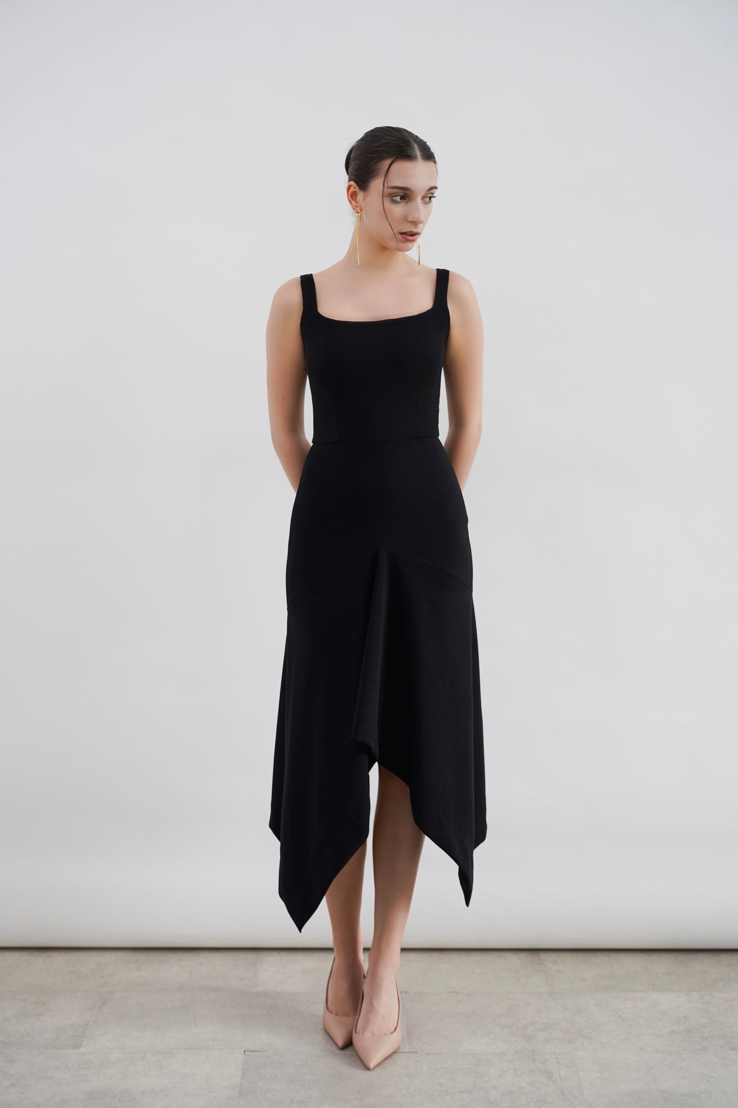 GIULLE - Allure Fitted Midi Dress in Black