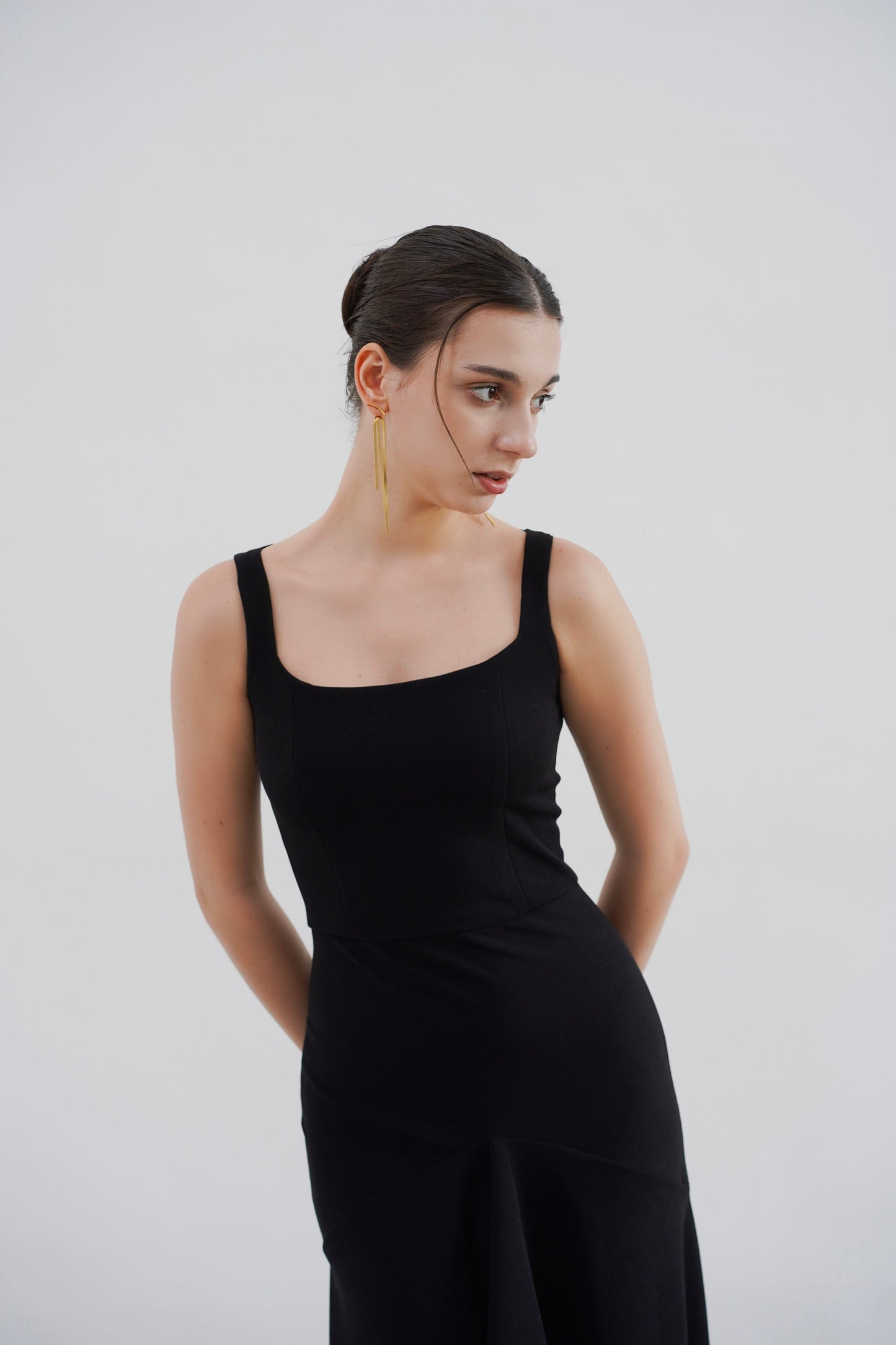 GIULLE - Allure Fitted Midi Dress in Black