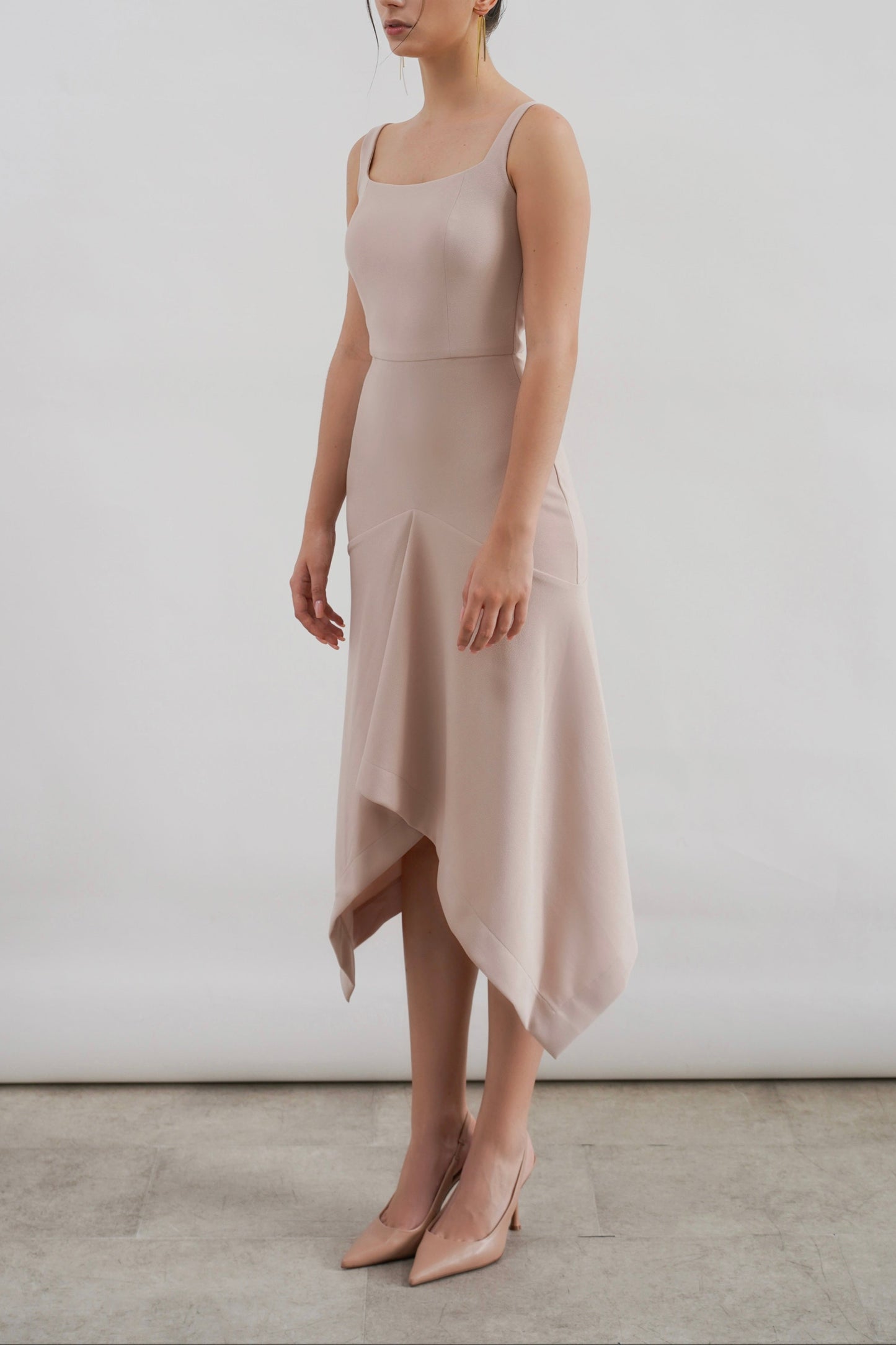 GIULLE - Allure Fitted Midi Dress in Nude