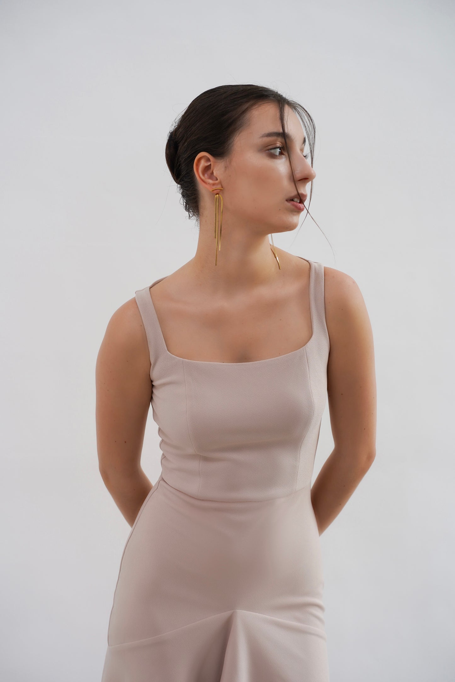 GIULLE - Allure Fitted Midi Dress in Nude