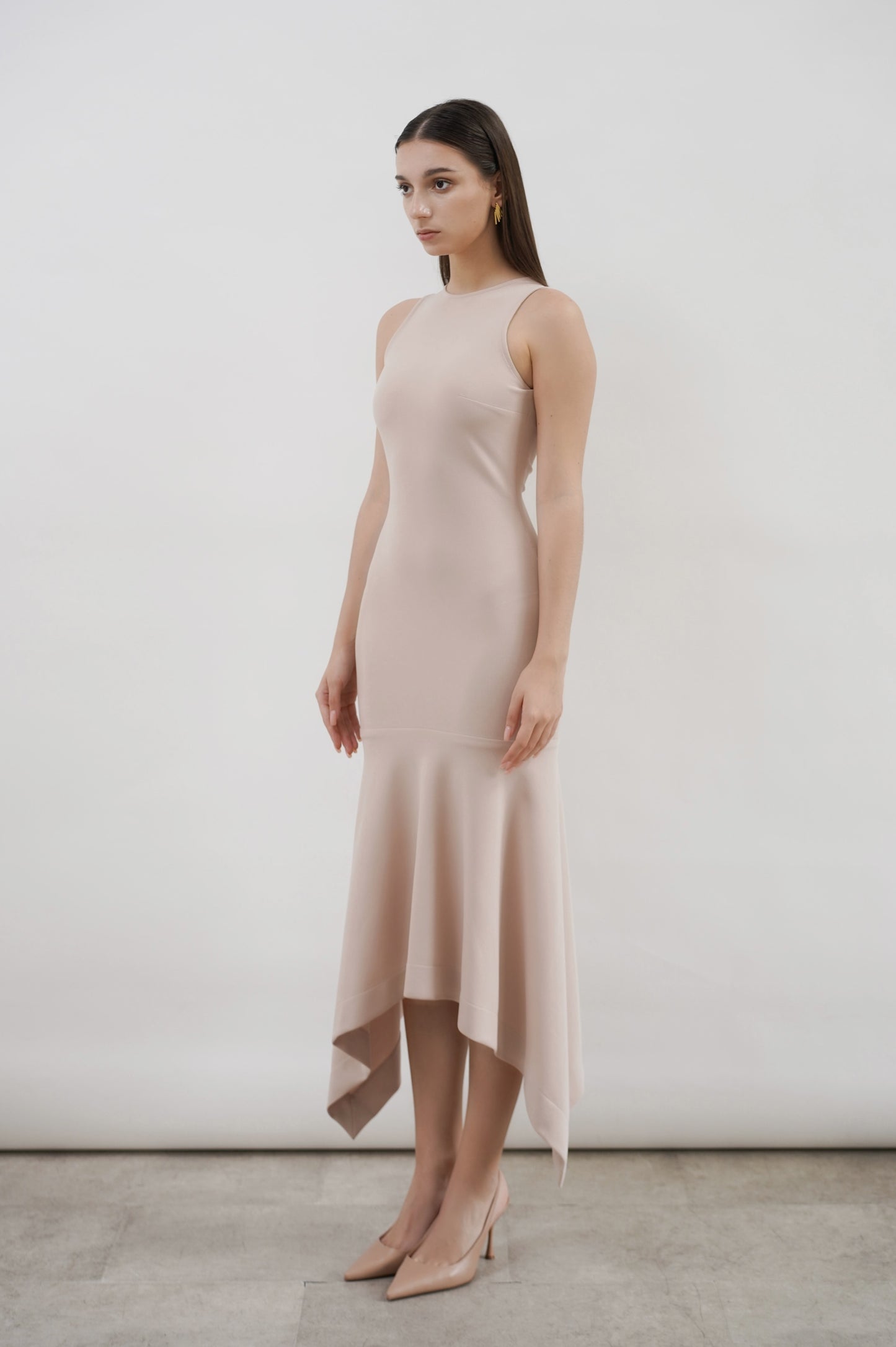 GIULLE - Flow Midi Dress in Nude